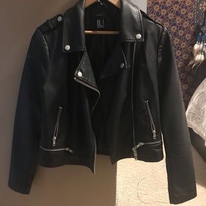 Black leather jacket